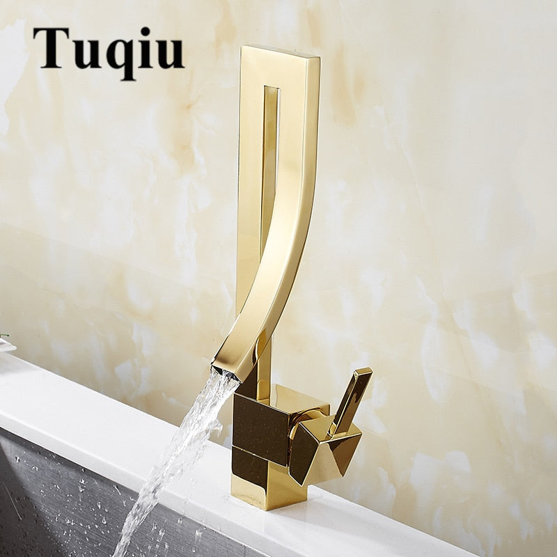 Brass Basin Faucet Luxury Bathroom Faucet Sink Mixer Tap Deck Mounted Faucet Hot And Cold Black/Gold/Chrome/Nickel Mixer Tap