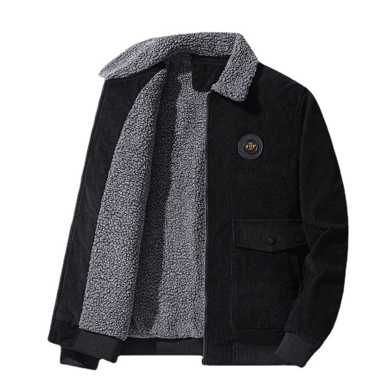 Men's Corduroy Winter Jacket Black/Grey/Green/Khakhi